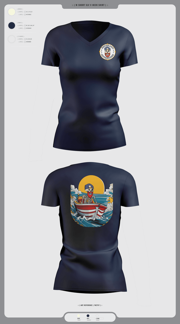 Womens Short Sleeve Vneck Shirt, Red beard Adventures, , Teamtime, Team time, sublimation, custom sports apparel, team uniforms, spirit wear, spiritwear, sports uniforms, custom shirts, team store, custom team store, fundraiser sports, apparel fundraiser