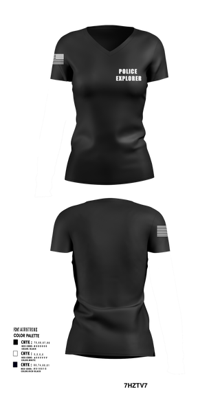 Womens Short Sleeve Vneck Shirt, Police Explorer, Police, Teamtime, Team time, sublimation, custom sports apparel, team uniforms, spirit wear, spiritwear, sports uniforms, custom shirts, team store, custom team store, fundraiser sports, apparel fundraiser