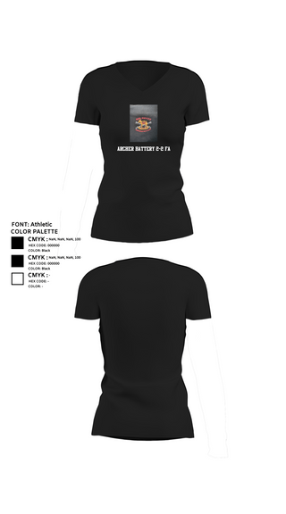 Womens Short Sleeve Vneck Shirt, Archer Battery 2-2 FA, Army, Teamtime, Team time, sublimation, custom sports apparel, team uniforms, spirit wear, spiritwear, sports uniforms, custom shirts, team store, custom team store, fundraiser sports, apparel fundraiser