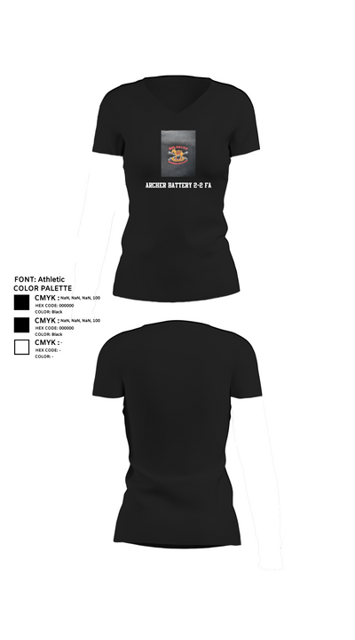 Archer Battery 2-2 FA 26774944 Women's Short Sleeve V-neck Shirt - 24