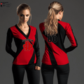 DuQuoin High School Volleyball 59254446 Women's Long Sleeve V-neck Shirt -1 2