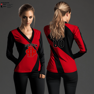 Womens Long Sleeve Vneck Shirt 1, DuQuoin High School Volleyball, Women's Volleyball, Teamtime, Team time, sublimation, custom sports apparel, team uniforms, spirit wear, spiritwear, sports uniforms, custom shirts, team store, custom team store, fundraiser sports, apparel fundraiser