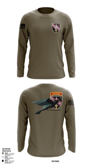 Long Sleeve Performance Shirt, B Co 1-54 SFAB MAT 6122, Army, Teamtime, Team time, sublimation, custom sports apparel, team uniforms, spirit wear, spiritwear, sports uniforms, custom shirts, team store, custom team store, fundraiser sports, apparel fundraiser