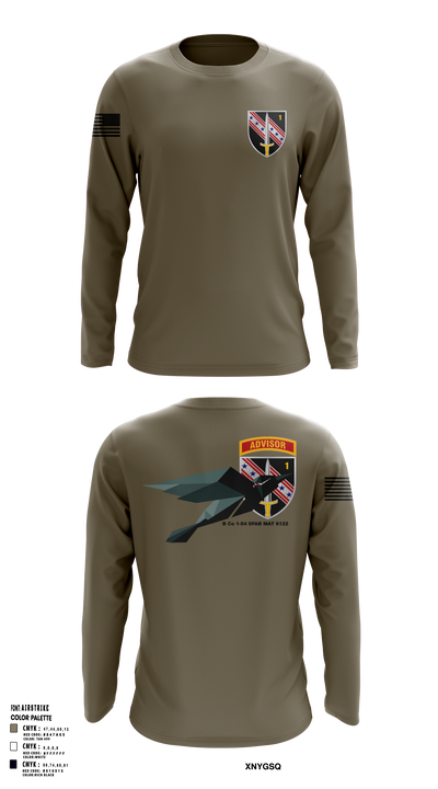 B Co 1-54 SFAB MAT 6122 Long Sleeve Performance Shirt 30