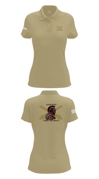 Womens Short Sleeve Performance Polo, ALPHA ROCK, Army, Teamtime, Team time, sublimation, custom sports apparel, team uniforms, spirit wear, spiritwear, sports uniforms, custom shirts, team store, custom team store, fundraiser sports, apparel fundraiser
