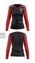 Yukon High School Golf 59897349 Women's Long Sleeve V-neck Shirt - 40