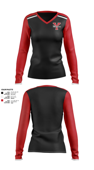 Womens Long Sleeve Vneck Shirt, Yukon High School Golf, Golf, Teamtime, Team time, sublimation, custom sports apparel, team uniforms, spirit wear, spiritwear, sports uniforms, custom shirts, team store, custom team store, fundraiser sports, apparel fundraiser