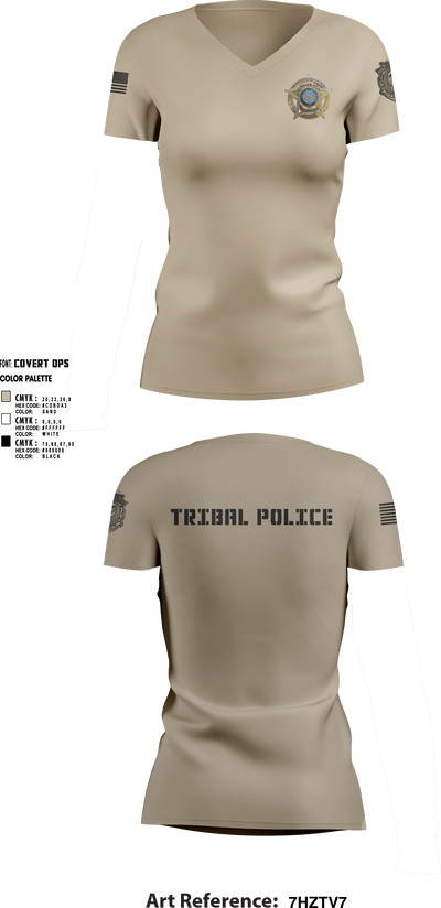 Eastern Shawnee Tribal Police 67427450 Women's Short Sleeve V-neck Shirt - 10