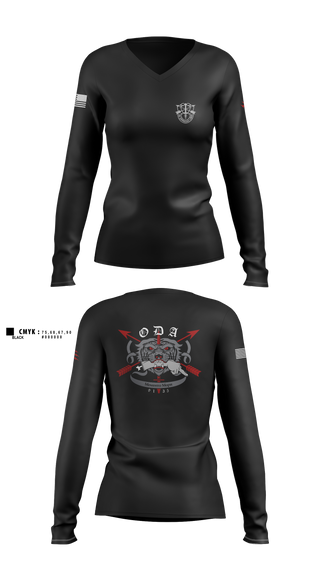 Womens Long Sleeve Vneck Shirt, 9135, National Guard, Teamtime, Team time, sublimation, custom sports apparel, team uniforms, spirit wear, spiritwear, sports uniforms, custom shirts, team store, custom team store, fundraiser sports, apparel fundraiser