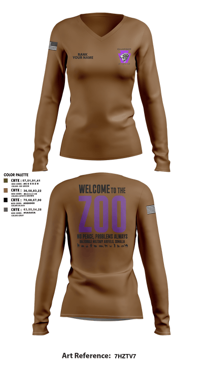 Charger Co. / 2-112th Infantry Battalion 37738588 Women's Long Sleeve V-neck Shirt - 27