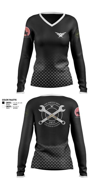 The ServicemenThe Servicemen 82942117 Women's Long Sleeve V-neck Shirt - 2