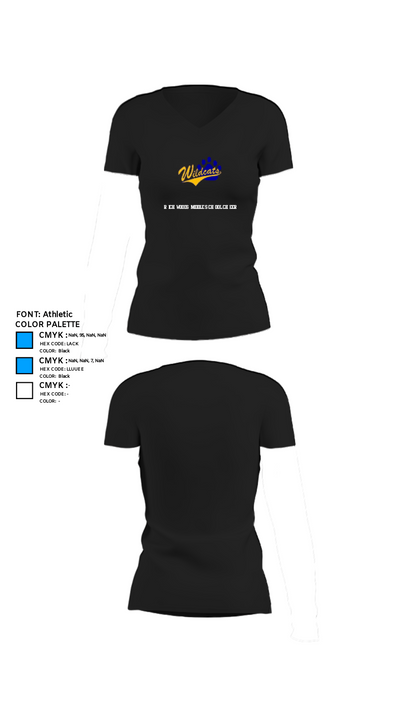 Richwoods Middle School Cheer 94621305 Women's Short Sleeve V-neck Shirt - 37