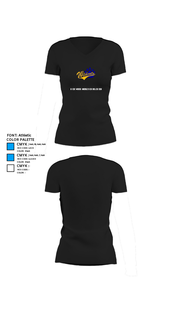 Womens Short Sleeve Vneck Shirt, Richwoods Middle School Cheer, Cheer, Teamtime, Team time, sublimation, custom sports apparel, team uniforms, spirit wear, spiritwear, sports uniforms, custom shirts, team store, custom team store, fundraiser sports, apparel fundraiser