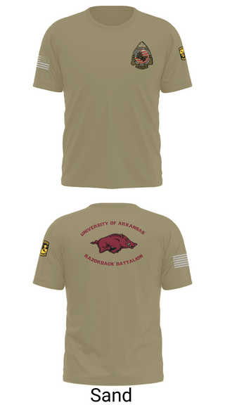 Old School Cotton Feel Shirt, University of Arkansas Army ROTC - Razorback Battalion, Army, Teamtime, Team time, sublimation, custom sports apparel, team uniforms, spirit wear, spiritwear, sports uniforms, custom shirts, team store, custom team store, fundraiser sports, apparel fundraiser