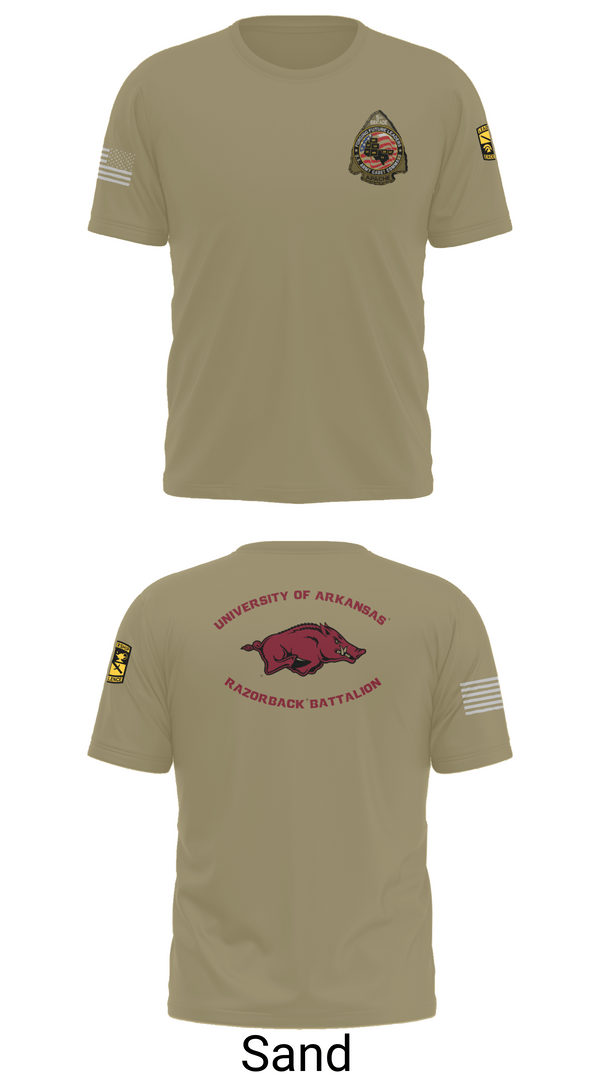 Old School Cotton Feel Shirt, University of Arkansas Army ROTC - Razorback Battalion, Army, Teamtime, Team time, sublimation, custom sports apparel, team uniforms, spirit wear, spiritwear, sports uniforms, custom shirts, team store, custom team store, fundraiser sports, apparel fundraiser