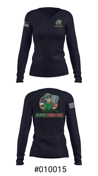 Women's Long Sleeve Vneck Shirt, Junk Heroes, , Teamtime, Team time, sublimation, custom sports apparel, team uniforms, spirit wear, spiritwear, sports uniforms, custom shirts, team store, custom team store, fundraiser sports, apparel fundraiser