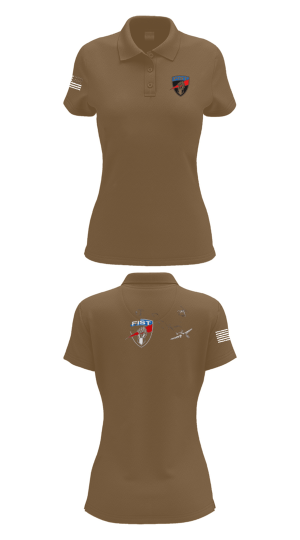 Womens Short Sleeve Performance Polo, 3-172 FiST, Army, Teamtime, Team time, sublimation, custom sports apparel, team uniforms, spirit wear, spiritwear, sports uniforms, custom shirts, team store, custom team store, fundraiser sports, apparel fundraiser