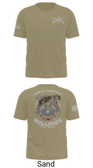 Old School Cotton Feel Shirt, B/3-34 Bulldogs, Army, Teamtime, Team time, sublimation, custom sports apparel, team uniforms, spirit wear, spiritwear, sports uniforms, custom shirts, team store, custom team store, fundraiser sports, apparel fundraiser