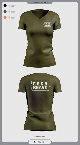 Womens Short Sleeve Vneck Shirt, Casa Bravo, , Teamtime, Team time, sublimation, custom sports apparel, team uniforms, spirit wear, spiritwear, sports uniforms, custom shirts, team store, custom team store, fundraiser sports, apparel fundraiser