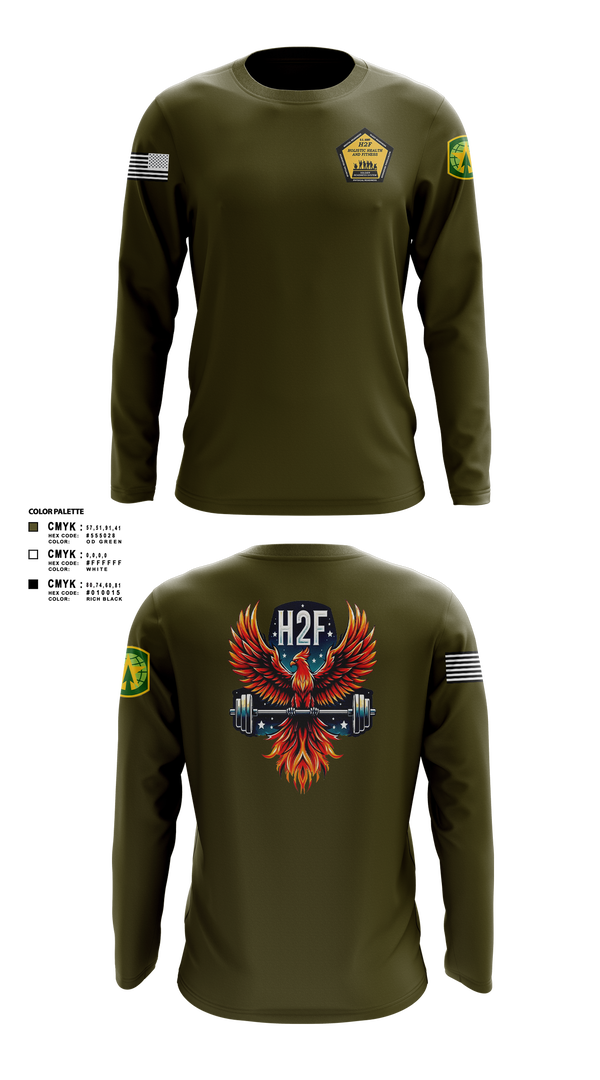 Long Sleeve Performance Shirt, Phoenix H2F, Army, Teamtime, Team time, sublimation, custom sports apparel, team uniforms, spirit wear, spiritwear, sports uniforms, custom shirts, team store, custom team store, fundraiser sports, apparel fundraiser