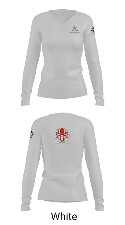 Kraken Defense Group 92519053 Women's Long Sleeve V-neck Shirt - 16
