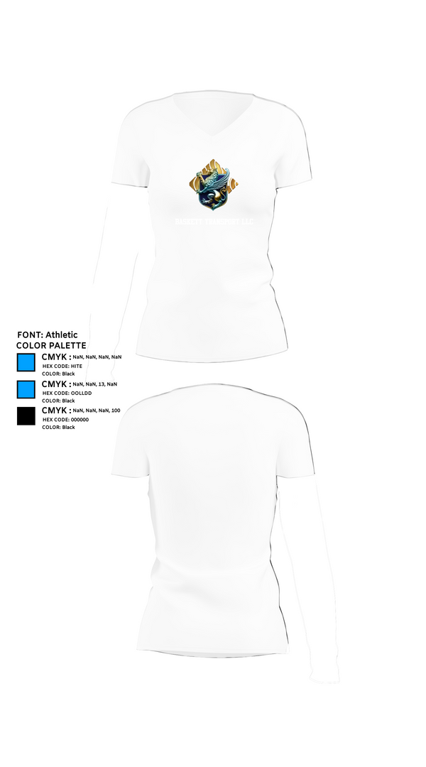 Womens Short Sleeve Vneck Shirt, Baskett Transport LLC, , Teamtime, Team time, sublimation, custom sports apparel, team uniforms, spirit wear, spiritwear, sports uniforms, custom shirts, team store, custom team store, fundraiser sports, apparel fundraiser