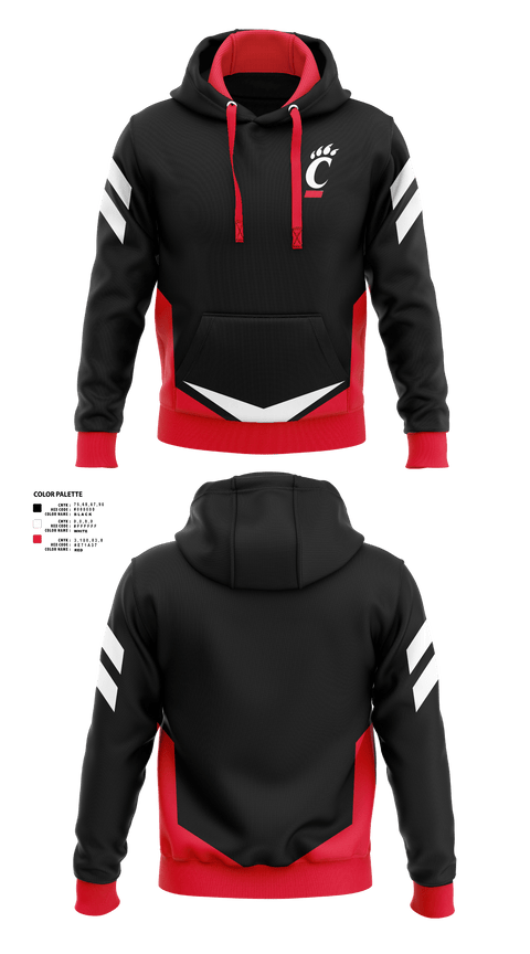 Hoodie, University of Cincinnati Golf, Golf, Teamtime, Team time, sublimation, custom sports apparel, team uniforms, spirit wear, spiritwear, sports uniforms, custom shirts, team store, custom team store, fundraiser sports, apparel fundraiser