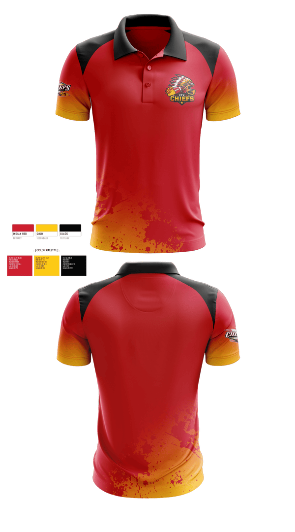 Short Sleeve Performance Polo, CTX Chiefs, Football, Teamtime, Team time, sublimation, custom sports apparel, team uniforms, spirit wear, spiritwear, sports uniforms, custom shirts, team store, custom team store, fundraiser sports, apparel fundraiser