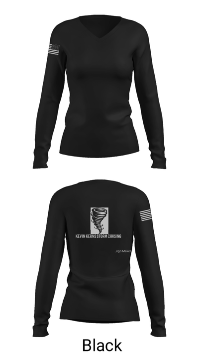 KEVIN KERNS STORM CHASING 76621103 Women's Long Sleeve V-neck Shirt - 35