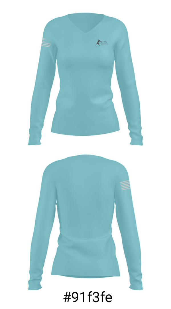 Women's Long Sleeve Vneck Shirt, Doll’s Dance Co., , Teamtime, Team time, sublimation, custom sports apparel, team uniforms, spirit wear, spiritwear, sports uniforms, custom shirts, team store, custom team store, fundraiser sports, apparel fundraiser