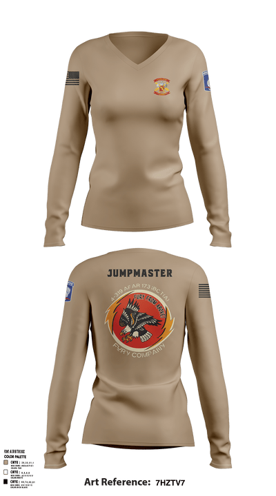 FCO 4-319 AFAR, 173 IBCT(A) 62795689 Women's Long Sleeve V-neck Shirt - 8