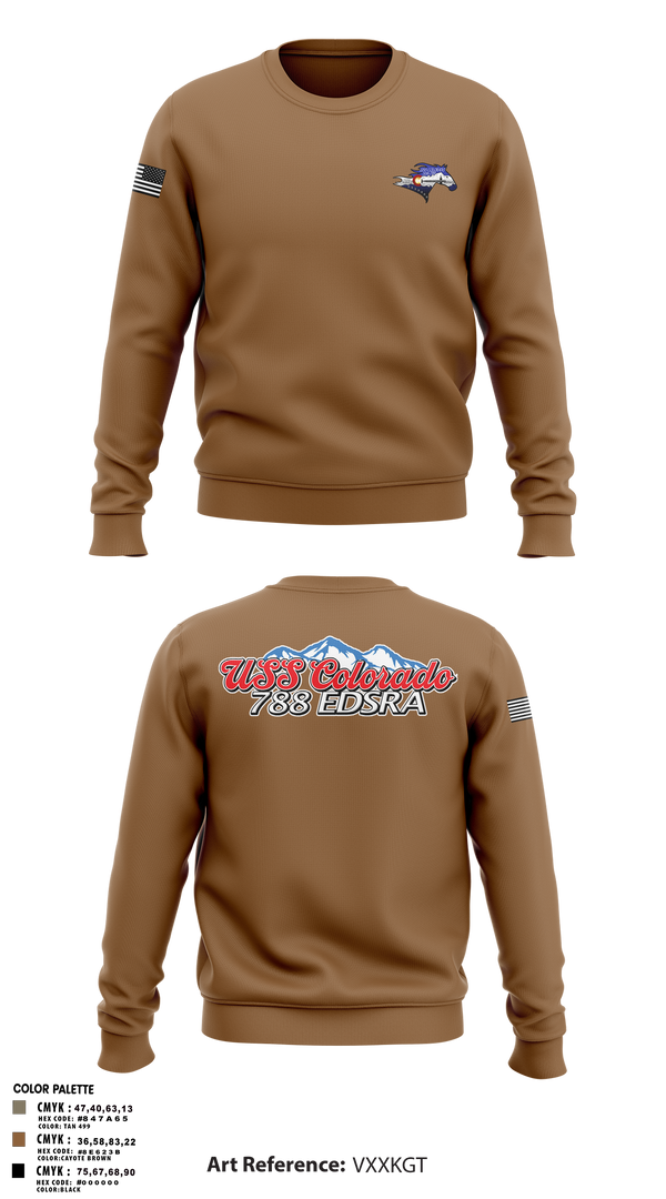 Crew Neck Sweatshirt, USS Colorado, Navy, Teamtime, Team time, sublimation, custom sports apparel, team uniforms, spirit wear, spiritwear, sports uniforms, custom shirts, team store, custom team store, fundraiser sports, apparel fundraiser