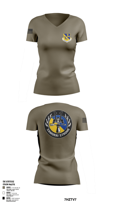 374 Airlift Wing 4481775 Women's Short Sleeve V-neck Shirt - 2