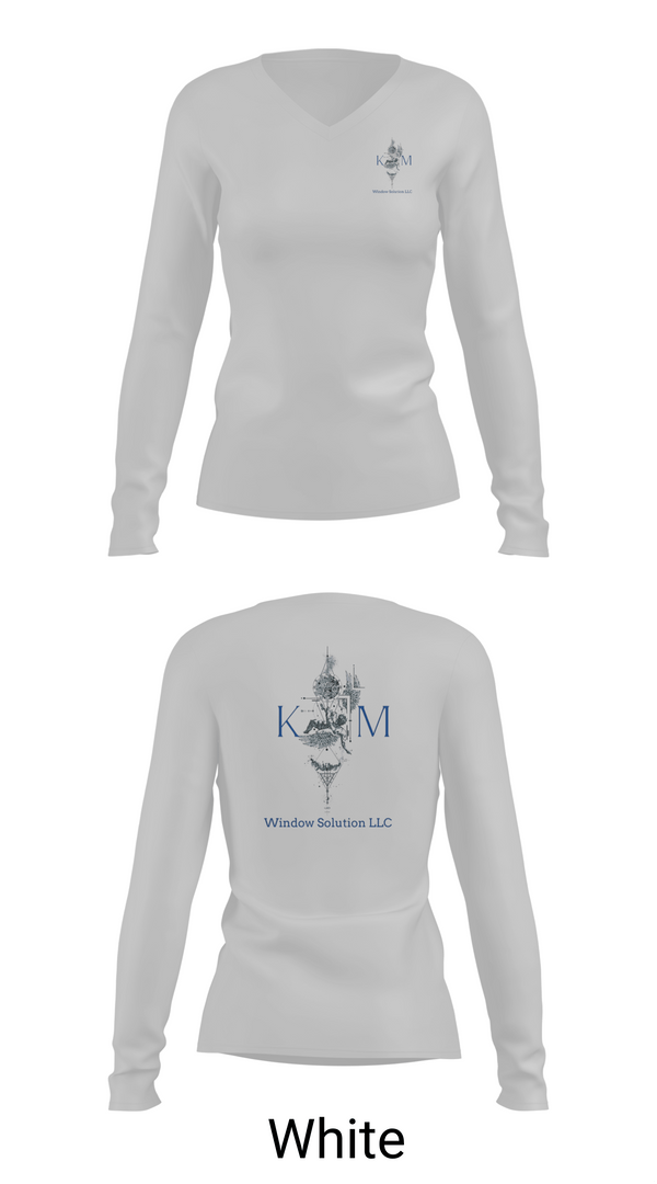 Womens Long Sleeve Vneck Shirt, K&M window solutions llc, , Teamtime, Team time, sublimation, custom sports apparel, team uniforms, spirit wear, spiritwear, sports uniforms, custom shirts, team store, custom team store, fundraiser sports, apparel fundraiser