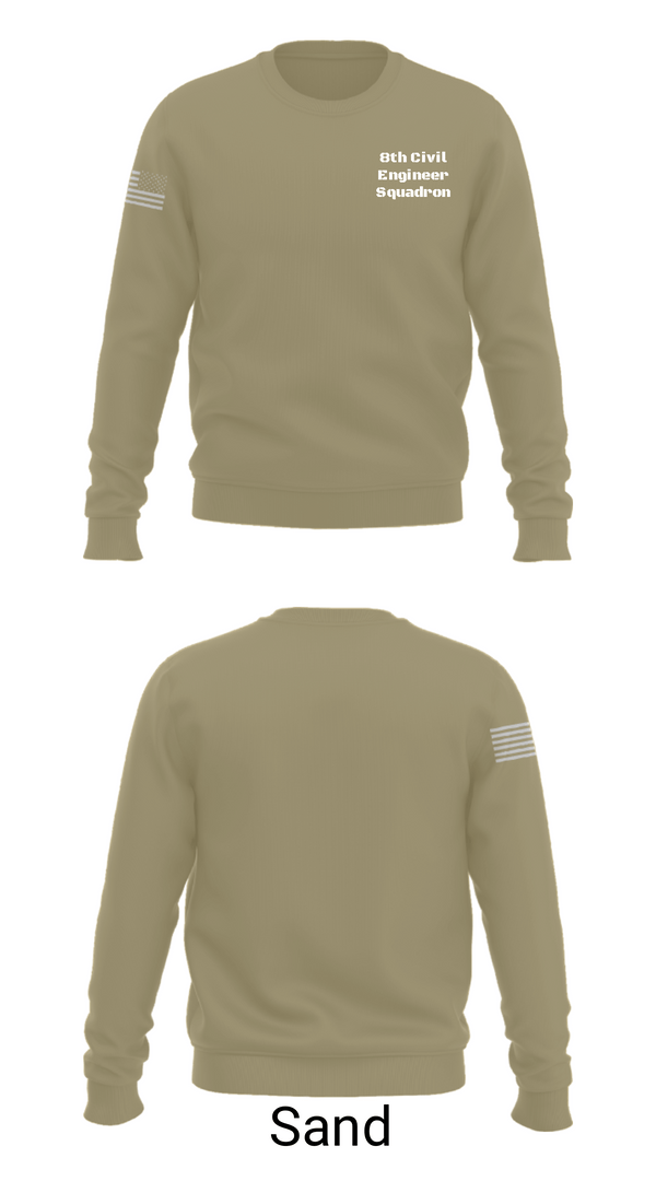 Crew Neck Sweatshirt, 8th Civil Engineer Squadron, Air Force, Teamtime, Team time, sublimation, custom sports apparel, team uniforms, spirit wear, spiritwear, sports uniforms, custom shirts, team store, custom team store, fundraiser sports, apparel fundraiser