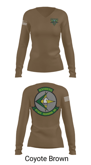 Women's Long Sleeve Vneck Shirt, VA-165 Boomers, , Teamtime, Team time, sublimation, custom sports apparel, team uniforms, spirit wear, spiritwear, sports uniforms, custom shirts, team store, custom team store, fundraiser sports, apparel fundraiser