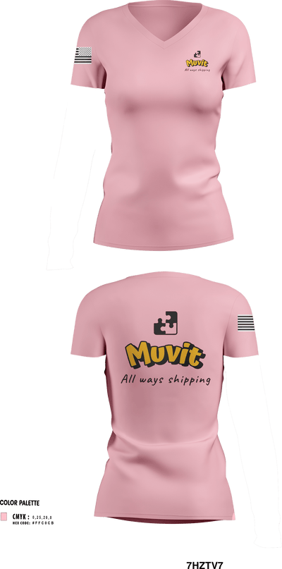 Muvit 8063137 Women's Short Sleeve V-neck Shirt - 5