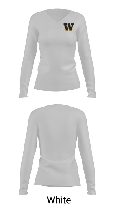 Winona Wildcats 72452864 Women's Long Sleeve V-neck Shirt -1 16