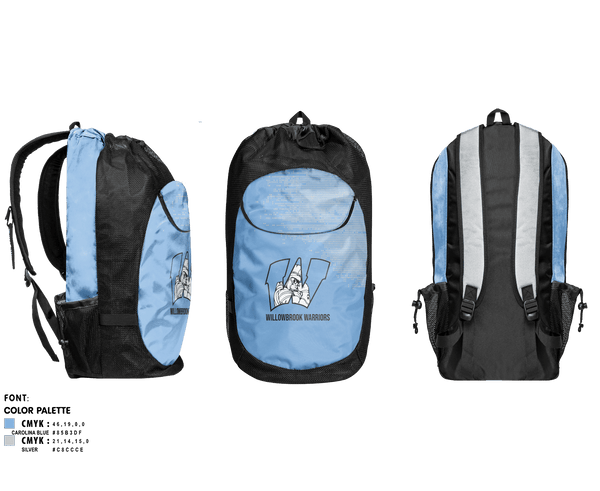 Gear Bag, Willowbrook Warriors, Men's Soccer, Teamtime, Team time, sublimation, custom sports apparel, team uniforms, spirit wear, spiritwear, sports uniforms, custom shirts, team store, custom team store, fundraiser sports, apparel fundraiser