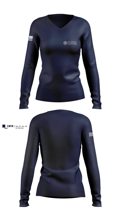 undefined Women's Long Sleeve V-neck Shirt -1 2