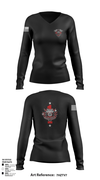 3rd AABN MTU 16742717 Women's Long Sleeve V-neck Shirt - 127