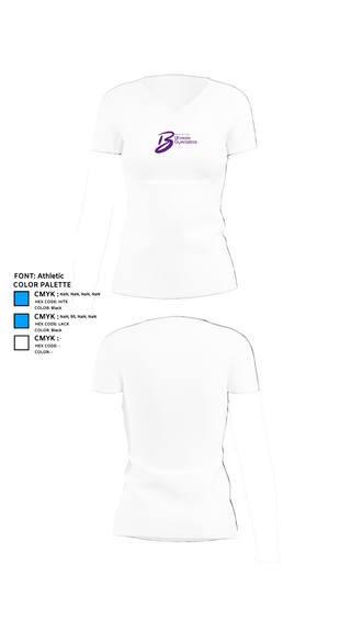 Womens Short Sleeve Vneck Shirt, Branson Ultimate Gymnastics, Spirit Store, Teamtime, Team time, sublimation, custom sports apparel, team uniforms, spirit wear, spiritwear, sports uniforms, custom shirts, team store, custom team store, fundraiser sports, apparel fundraiser