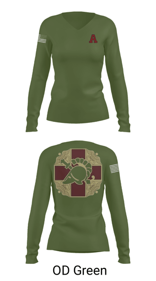 Women's Long Sleeve Vneck Shirt, US MEDDAC, Army, Teamtime, Team time, sublimation, custom sports apparel, team uniforms, spirit wear, spiritwear, sports uniforms, custom shirts, team store, custom team store, fundraiser sports, apparel fundraiser
