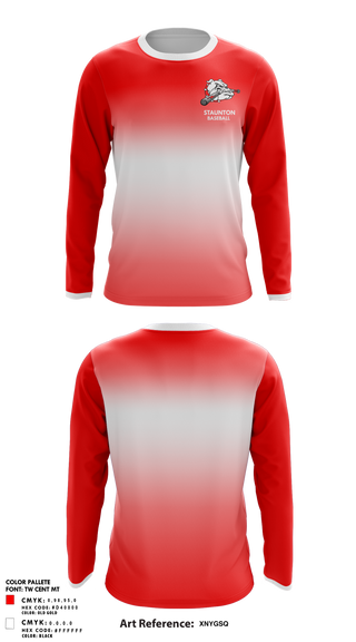 Long Sleeve Performance Shirt, Staunton High School Baseball, Baseball, Teamtime, Team time, sublimation, custom sports apparel, team uniforms, spirit wear, spiritwear, sports uniforms, custom shirts, team store, custom team store, fundraiser sports, apparel fundraiser