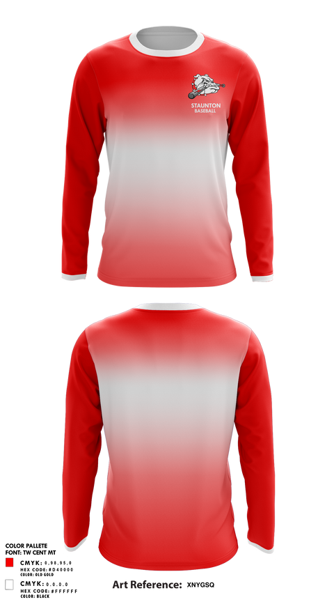 Long Sleeve Performance Shirt, Staunton High School Baseball, Baseball, Teamtime, Team time, sublimation, custom sports apparel, team uniforms, spirit wear, spiritwear, sports uniforms, custom shirts, team store, custom team store, fundraiser sports, apparel fundraiser