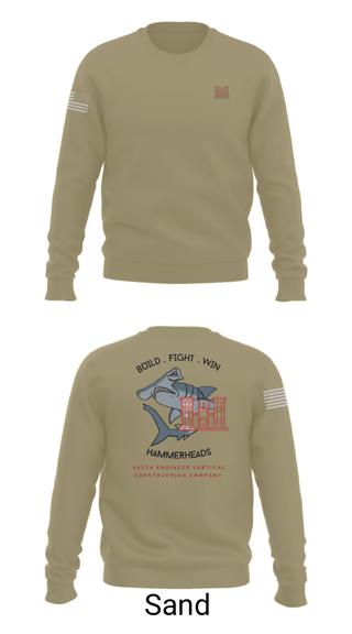 Crew Neck Sweatshirt, 465 EVCC, Army, Teamtime, Team time, sublimation, custom sports apparel, team uniforms, spirit wear, spiritwear, sports uniforms, custom shirts, team store, custom team store, fundraiser sports, apparel fundraiser