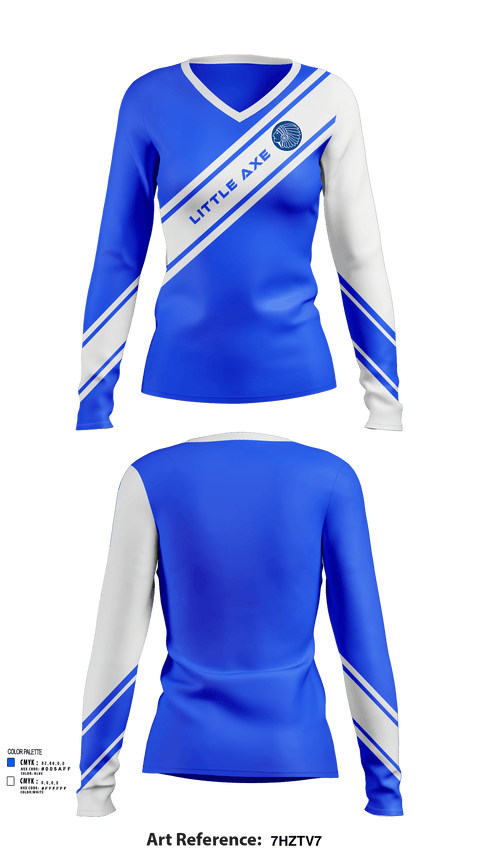 Womens Long Sleeve Vneck Shirt, Little Axe Middle School Cheer, Cheer, Teamtime, Team time, sublimation, custom sports apparel, team uniforms, spirit wear, spiritwear, sports uniforms, custom shirts, team store, custom team store, fundraiser sports, apparel fundraiser