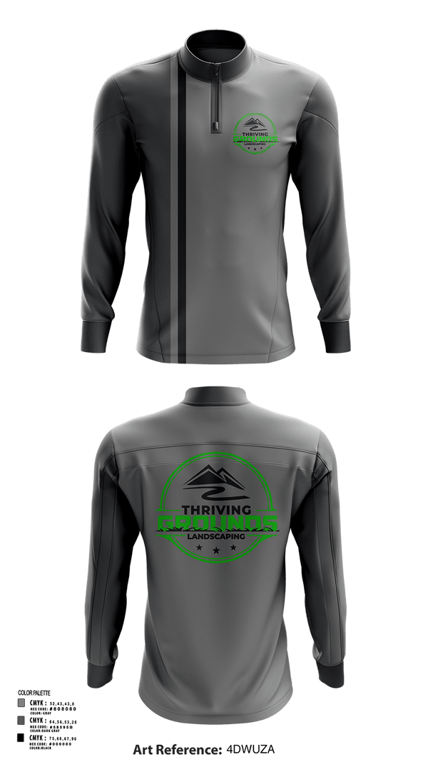 Quarter Zip Jacket, Thriving Grounds Landscaping, , Teamtime, Team time, sublimation, custom sports apparel, team uniforms, spirit wear, spiritwear, sports uniforms, custom shirts, team store, custom team store, fundraiser sports, apparel fundraiser