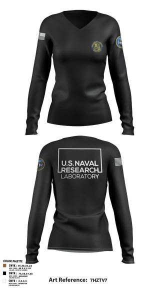 Women's Long Sleeve Vneck Shirt, Naval Research Laboratory, Navy, Teamtime, Team time, sublimation, custom sports apparel, team uniforms, spirit wear, spiritwear, sports uniforms, custom shirts, team store, custom team store, fundraiser sports, apparel fundraiser