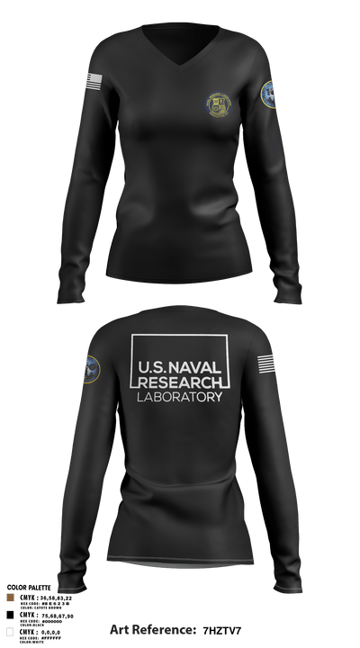 Naval Research Laboratory 46381607 Women's Long Sleeve V-neck Shirt - 3